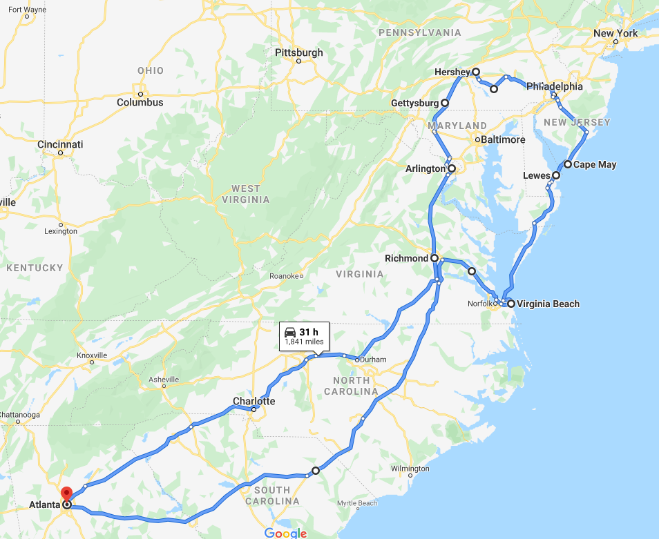 washington dc to new jersey